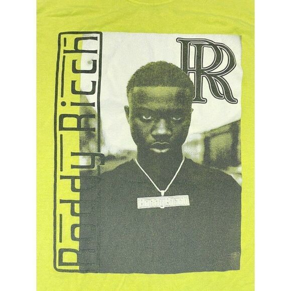 Roddy Ricch Graphic T-shirt Men Medium Neon Yellow Short Sleeve Music Rap - Picture 2 of 5